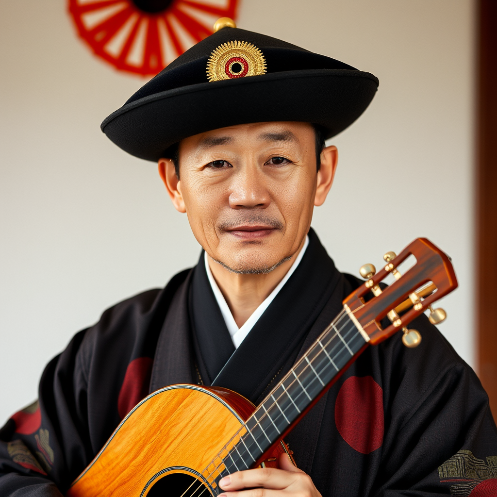 Portrait of a Japanese cultural music expert in traditional attire, representing the authentic knowledge shared on our platform